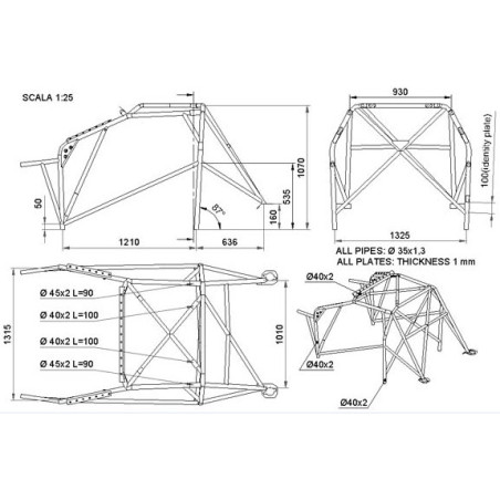 HONDA CIVIC 7th series OMP ROLL BAR