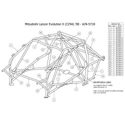 MITSUBISHI LANCER/CARISMA EVO X OMP ROLL BAR