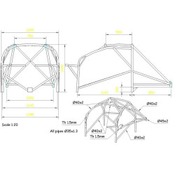 PEUGEOT 206 OMP ROLL BAR