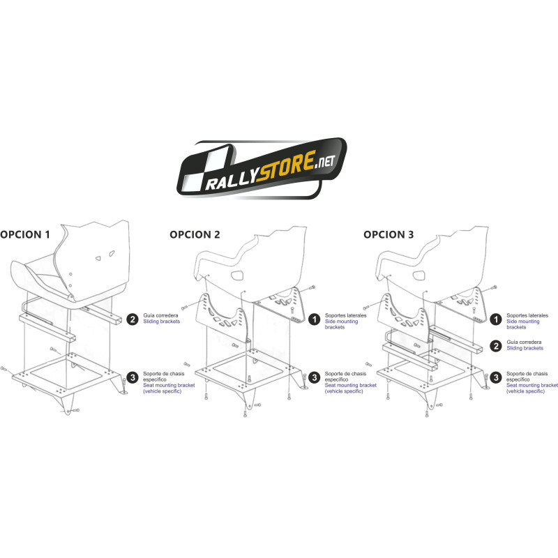 Soportes De Montaje Para Asientos De Competición (1 Par) - Compatibles Con OMP, CORBEAU, Sparco, Cobra