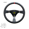 OMP WRC SEMI-MOVED STEERING WHEEL SMOOTH LEATHER RED SEAMS