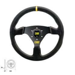 FLAT STEERING WHEEL OMP TARGA LEATHER VUELTA D330