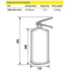 EXTINTOR MANUAL OMP EN ACERO INOX 3M NOVEC