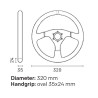 OMP FLAT STEERING WHEEL 320 CARBON S