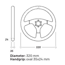 OMP 320 ALU S FLAT STEERING WHEEL