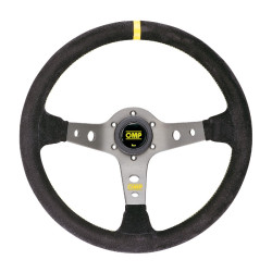 OMP CORSICA LEATHER STEERING WHEEL TITANIUM ROUND