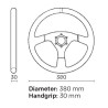 OMP SAND STEERING WHEEL FLAT  Ø 380 mm