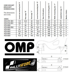 SUPPORTS LATERAUX OMP POUR SIÈGE AUTO RALLY